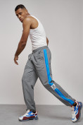 Купить Широкие спортивные штаны трикотажные мужские серого цвета 12903Sr, фото 2
