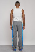 Купить Широкие спортивные штаны трикотажные мужские серого цвета 12903Sr, фото 4