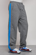 Купить Широкие спортивные штаны трикотажные мужские серого цвета 12903Sr, фото 7