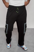 Купить Широкие спортивные брюки трикотажные мужские черного цвета 12908Ch, фото 16