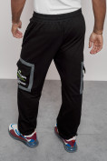 Купить Широкие спортивные брюки трикотажные мужские черного цвета 12908Ch, фото 19