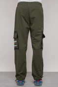 Купить Широкие спортивные брюки трикотажные мужские цвета хаки 12908Kh, фото 13