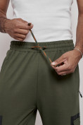 Купить Широкие спортивные брюки трикотажные мужские цвета хаки 12908Kh, фото 17