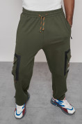 Купить Широкие спортивные брюки трикотажные мужские цвета хаки 12908Kh, фото 19