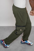 Купить Широкие спортивные брюки трикотажные мужские цвета хаки 12908Kh, фото 21