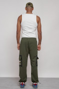 Купить Широкие спортивные брюки трикотажные мужские цвета хаки 12908Kh, фото 6