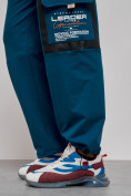 Купить Широкие спортивные брюки трикотажные мужские синего цвета 12908S, фото 15