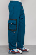 Купить Широкие спортивные брюки трикотажные мужские синего цвета 12908S, фото 17