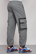 Купить Широкие спортивные брюки трикотажные мужские серого цвета 12908Sr, фото 13