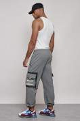Купить Широкие спортивные брюки трикотажные мужские серого цвета 12908Sr, фото 24