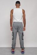 Купить Широкие спортивные брюки трикотажные мужские серого цвета 12908Sr, фото 4