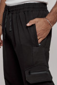 Купить Широкие спортивные брюки трикотажные мужские черного цвета 12910Ch, фото 12