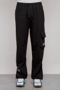 Купить Широкие спортивные брюки трикотажные мужские черного цвета 12910Ch, фото 19