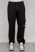 Купить Широкие спортивные брюки трикотажные мужские черного цвета 12910Ch, фото 8