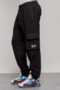 Купить Широкие спортивные брюки трикотажные мужские черного цвета 12910Ch, фото 9