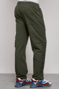 Купить Широкие спортивные брюки трикотажные мужские цвета хаки 12910Kh, фото 11