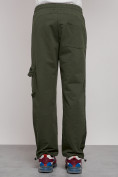 Купить Широкие спортивные брюки трикотажные мужские цвета хаки 12910Kh, фото 13