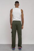 Купить Широкие спортивные брюки трикотажные мужские цвета хаки 12910Kh, фото 7