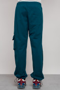 Купить Широкие спортивные брюки трикотажные мужские синего цвета 12910S, фото 12