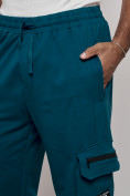 Купить Широкие спортивные брюки трикотажные мужские синего цвета 12910S, фото 13