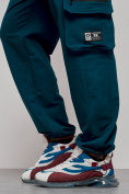 Купить Широкие спортивные брюки трикотажные мужские синего цвета 12910S, фото 16