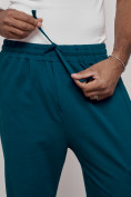 Купить Широкие спортивные брюки трикотажные мужские синего цвета 12910S, фото 17