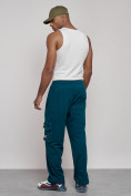 Купить Широкие спортивные брюки трикотажные мужские синего цвета 12910S, фото 21