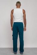 Купить Широкие спортивные брюки трикотажные мужские синего цвета 12910S, фото 4