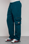 Купить Широкие спортивные брюки трикотажные мужские синего цвета 12910S, фото 6