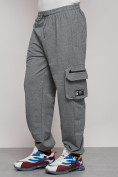Купить Широкие спортивные брюки трикотажные мужские серого цвета 12910Sr, фото 12