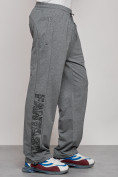 Купить Широкие спортивные брюки трикотажные мужские серого цвета 12910Sr, фото 25