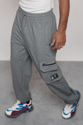 Купить Широкие спортивные брюки трикотажные мужские серого цвета 12910Sr, фото 26