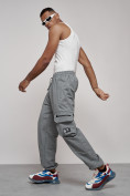 Купить Широкие спортивные брюки трикотажные мужские серого цвета 12910Sr, фото 3