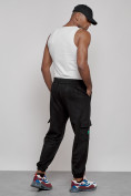 Купить Спортивные мужские джоггеры из бархатного трикотажа черного цвета 12926Ch, фото 4