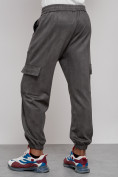 Купить Спортивные мужские джоггеры из бархатного трикотажа серого цвета 12926Sr, фото 11