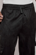Купить Спортивные мужские штаны из бархатного трикотажа черного цвета 12929Ch, фото 16