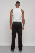 Купить Спортивные мужские штаны из бархатного трикотажа черного цвета 12929Ch, фото 4