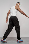 Купить Спортивные мужские штаны из бархатного трикотажа черного цвета 12929Ch, фото 7