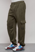 Купить Спортивные мужские штаны из бархатного трикотажа цвета хаки 12929Kh, фото 21