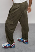Купить Спортивные мужские штаны из бархатного трикотажа цвета хаки 12929Kh, фото 26
