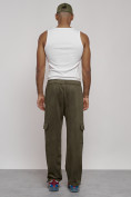 Купить Спортивные мужские штаны из бархатного трикотажа цвета хаки 12929Kh, фото 6