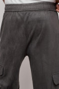 Купить Спортивные мужские штаны из бархатного трикотажа серого цвета 12929Sr, фото 10