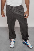 Купить Спортивные мужские штаны из бархатного трикотажа серого цвета 12929Sr, фото 13