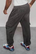 Купить Спортивные мужские штаны из бархатного трикотажа серого цвета 12929Sr, фото 16