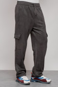 Купить Спортивные мужские штаны из бархатного трикотажа серого цвета 12929Sr, фото 27