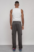 Купить Спортивные мужские штаны из бархатного трикотажа серого цвета 12929Sr, фото 4