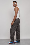 Купить Спортивные мужские штаны из бархатного трикотажа серого цвета 12929Sr, фото 6