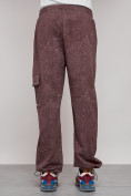 Купить Широкие спортивные брюки трикотажные мужские коричневого цвета 12932K, фото 10