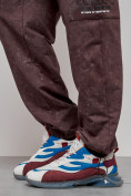 Купить Широкие спортивные брюки трикотажные мужские коричневого цвета 12932K, фото 17