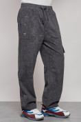 Купить Широкие спортивные брюки трикотажные мужские серого цвета 12932Sr, фото 11